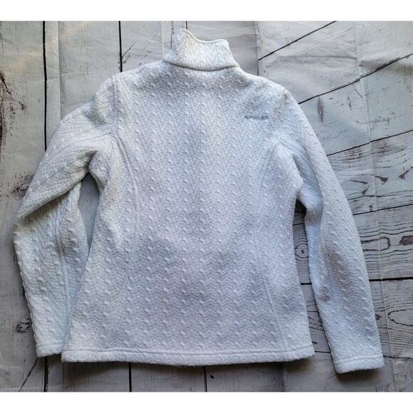 Spyder Stryke Crisp White Women's Major Cable Fleece Jacket Size M Zipper Pocket - Picture 8 of 9